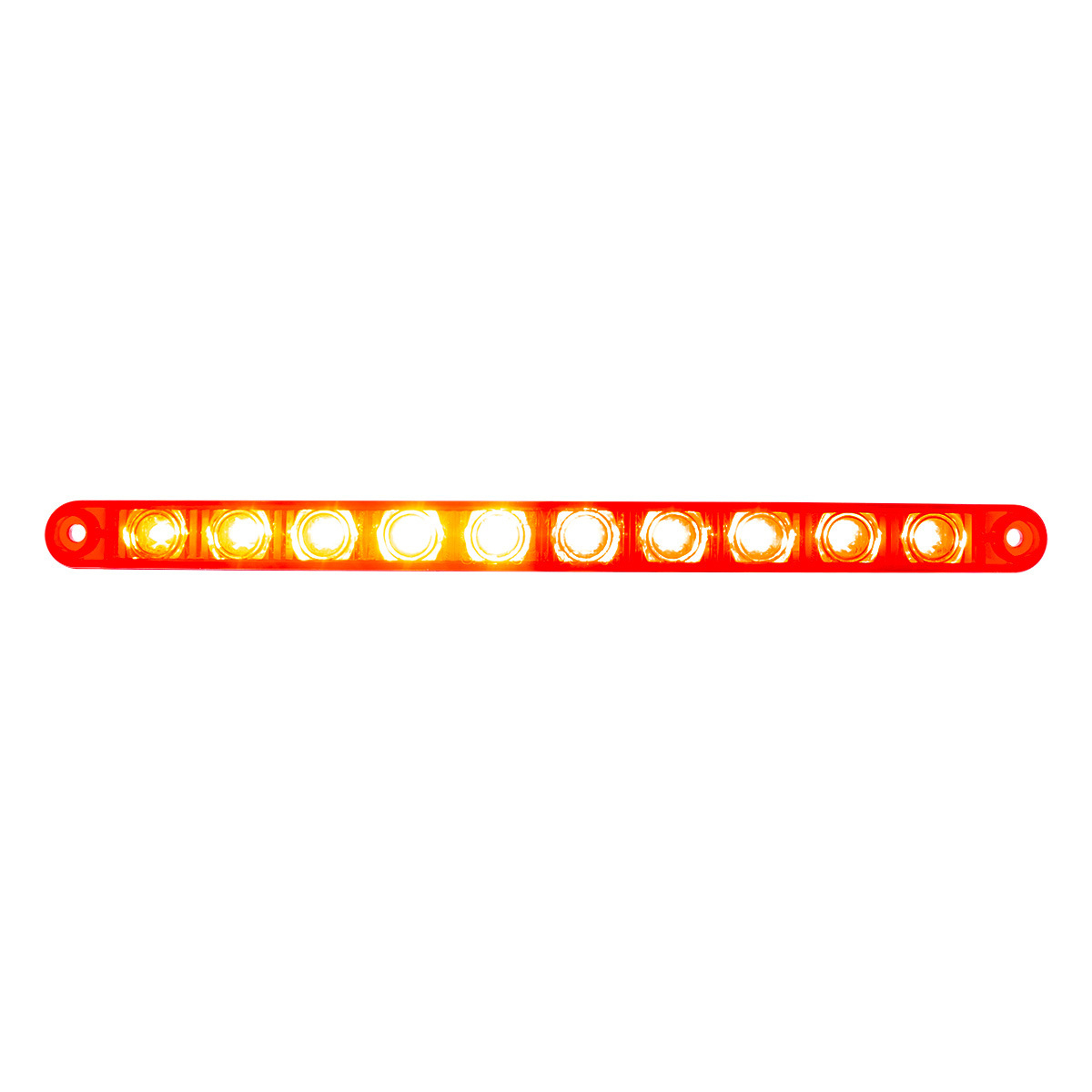 10 LED 9" Split Turn Function Light Bar - Red LED/Red Lens (Bulk)