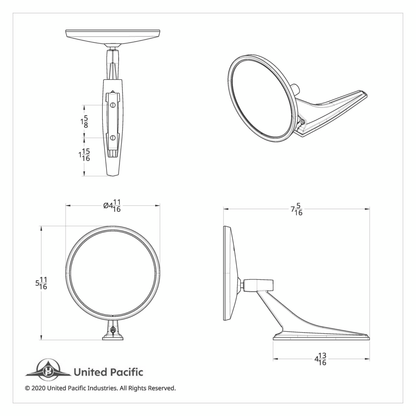 Exterior Mirror With Bow Tie Logo For 1966-72 Chevy Passenger Car - L/H
