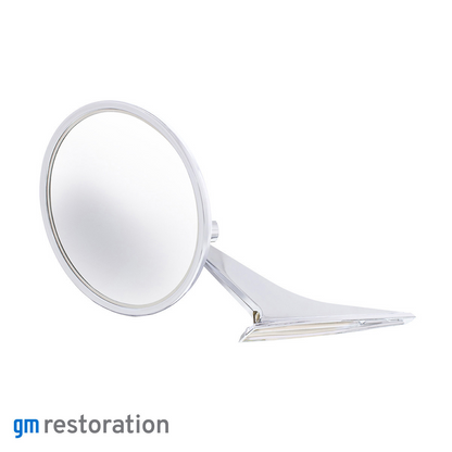 Exterior Mirror With Bow Tie Logo For 1966-72 Chevy Passenger Car - L/H