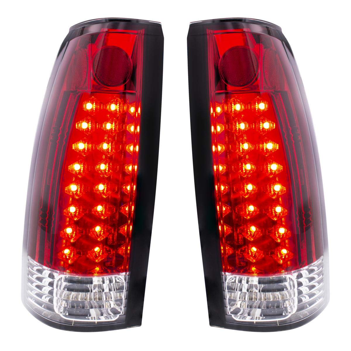 LED Tail Light For 1988-98 Chevy & GMC Truck (Pair) - Red & Clear Lens