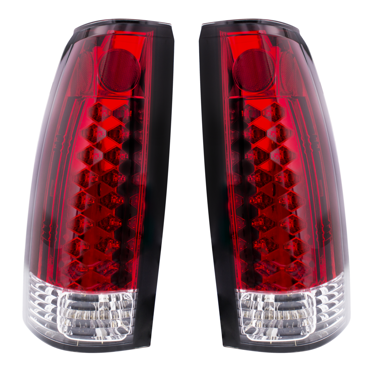 LED Tail Light For 1988-98 Chevy & GMC Truck (Pair) - Red & Clear Lens