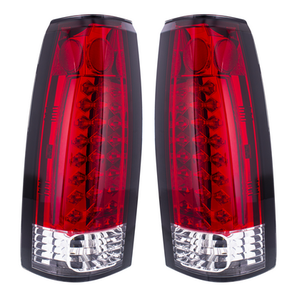 LED Tail Light For 1988-98 Chevy & GMC Truck (Pair) - Red & Clear Lens
