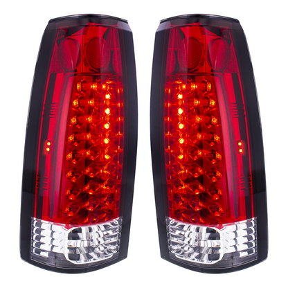 LED Tail Light For 1988-98 Chevy & GMC Truck (Pair) - Red & Clear Lens