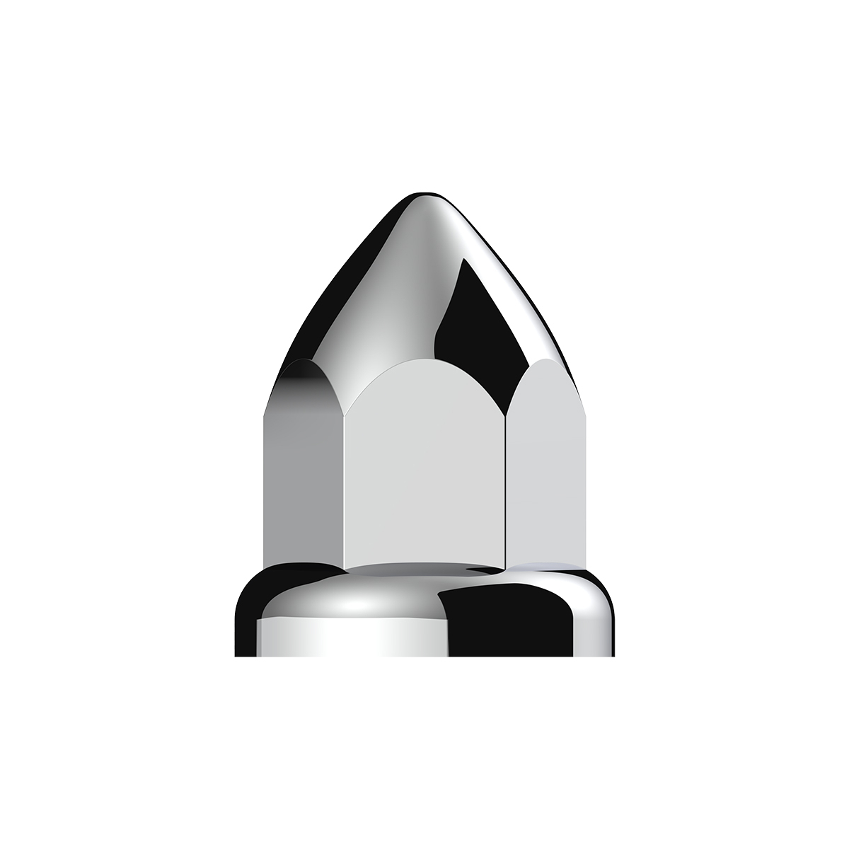 33mm X 2 3/8" Chrome Plastic Bullet Nut Covers W/ Flange - Push-On (Color Box Of 20)