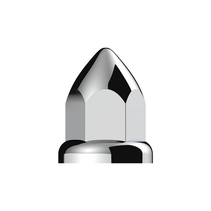 33mm X 2 3/8" Chrome Plastic Bullet Nut Covers W/ Flange - Push-On (Color Box Of 20)