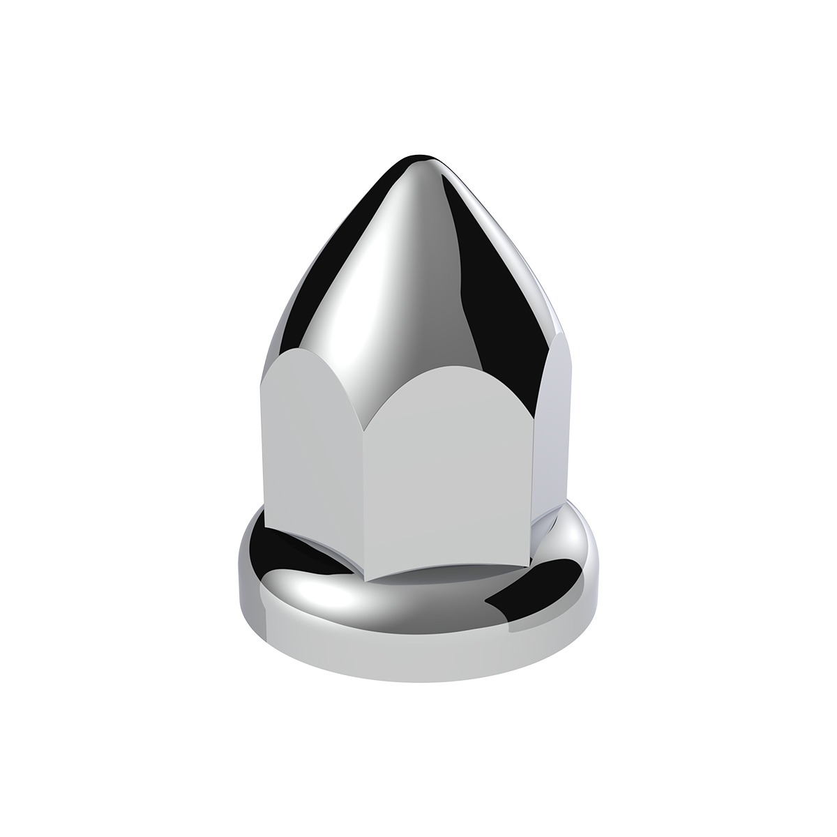 33mm X 2 3/8" Chrome Plastic Bullet Nut Covers W/ Flange - Push-On (Color Box Of 20)