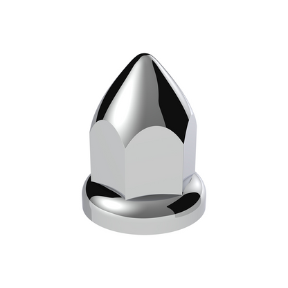 33mm X 2 3/8" Chrome Plastic Bullet Nut Covers W/ Flange - Push-On (Color Box Of 20)