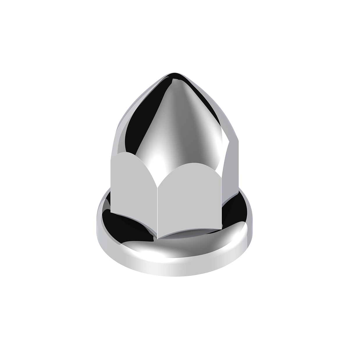33mm X 2 3/8" Chrome Plastic Bullet Nut Covers W/ Flange - Push-On (Color Box Of 20)