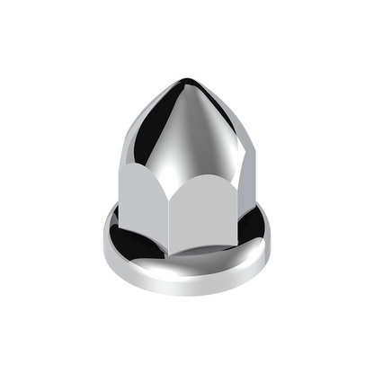 33mm X 2 3/8" Chrome Plastic Bullet Nut Covers W/ Flange - Push-On (Color Box Of 20)