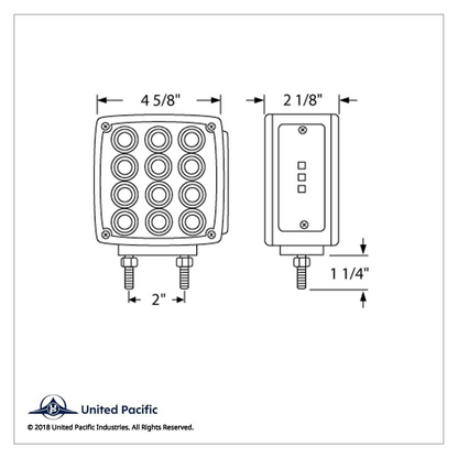 27 LED Double Face Turn Signal Light (Driver) - Amber & Red LED/Amber & Red Lens