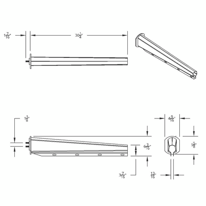 30" Chrome Heavy Duty Mud Flap Hangers - 1-1/8" Bolt Pattern (Pair)
