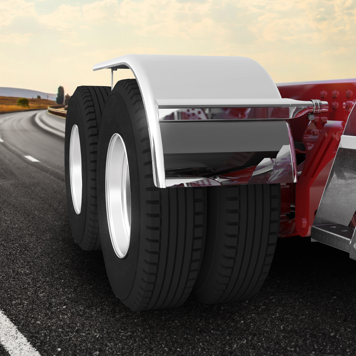 66" 430 Stainless Steel (16ga) Roll Formed Edge Smooth Half Fender - SS Series (Pair)