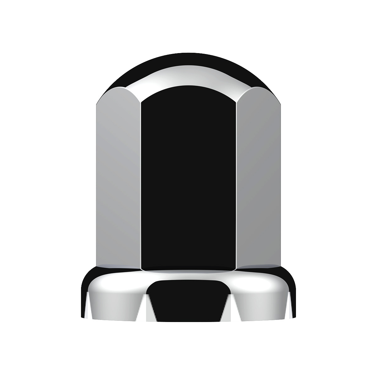 33mm X 2-7/16" Chrome Plastic Standard Nut Covers With Flange - Push-On (Color Box of 20)