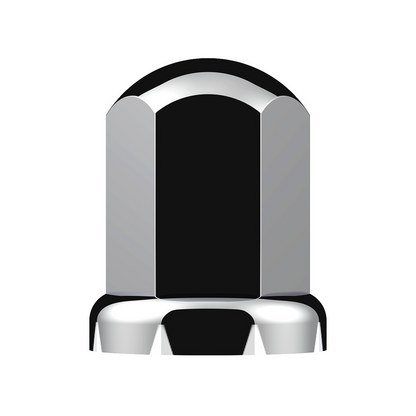 33mm X 2-7/16" Chrome Plastic Standard Nut Covers With Flange - Push-On (Color Box of 20)
