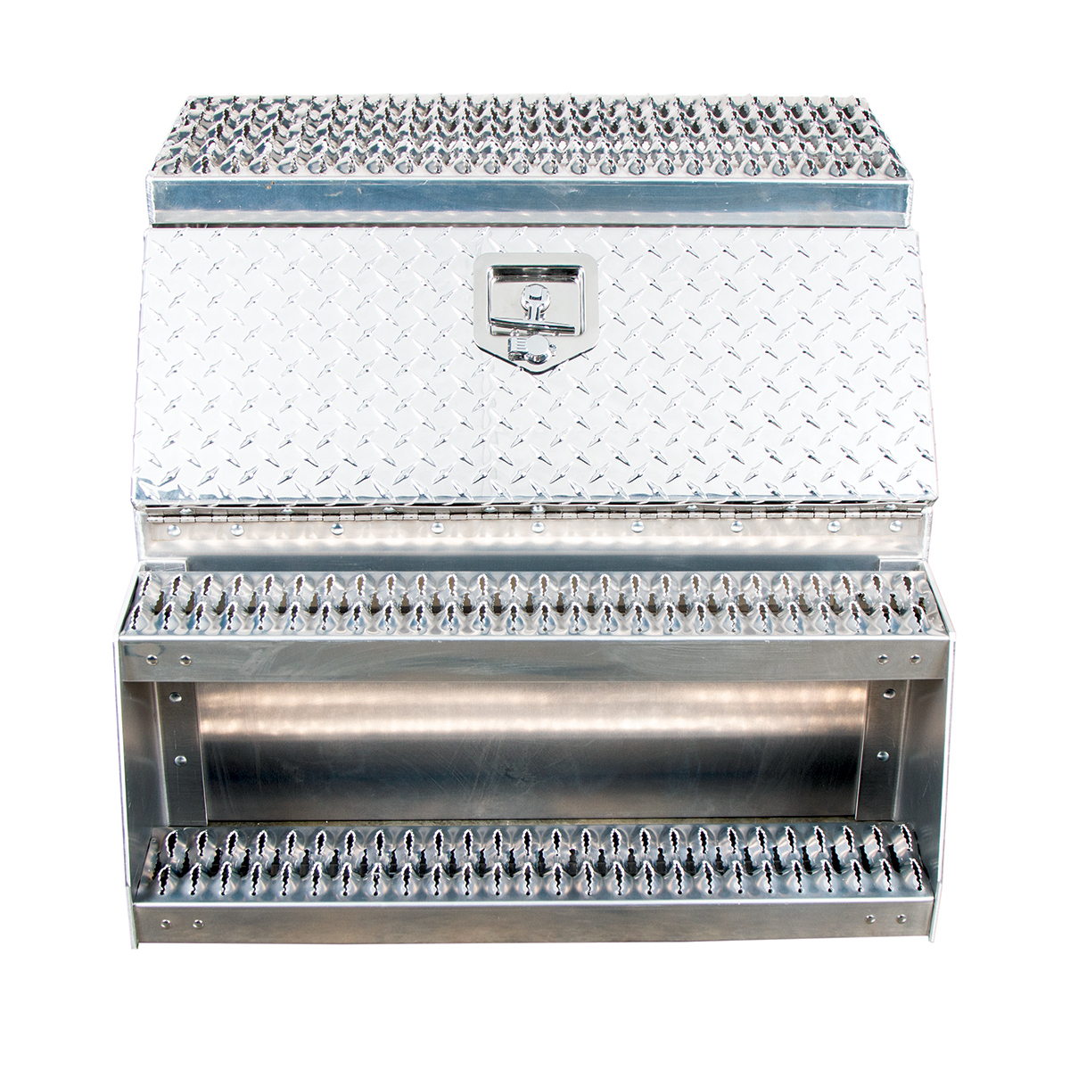 30"L X 25"W X 28"H Aluminum Step Saddle Box