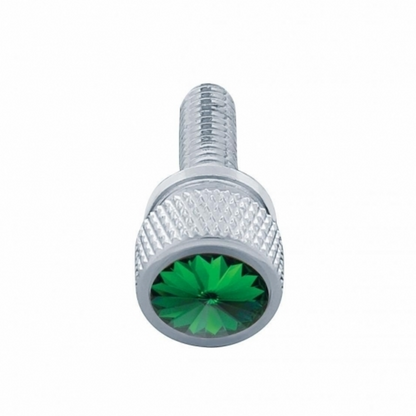 3/4" Short M6-1.0 Dash Screw For Kenworth - Green Crystal (12-Pack)