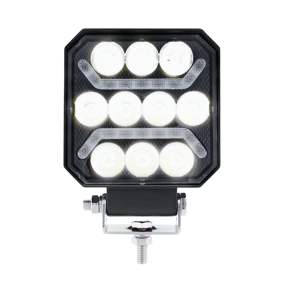 11 LED High Power LED Work Light With "U" Light Guide-Amber