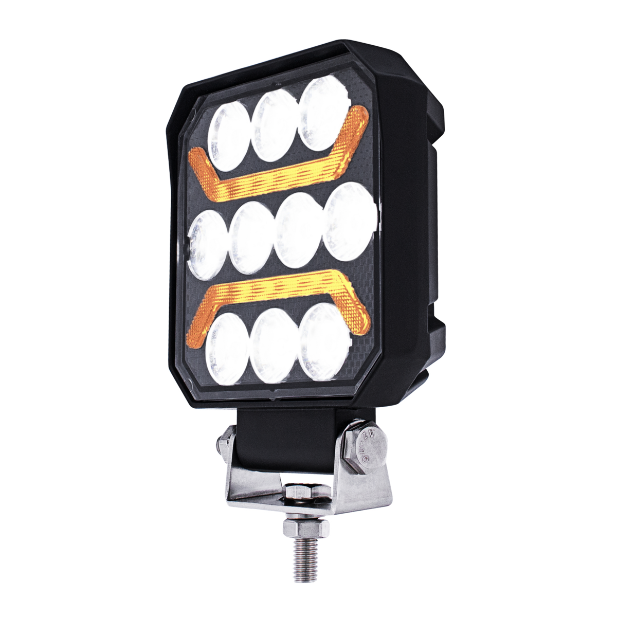 11 LED High Power LED Work Light With "U" Light Guide-Amber
