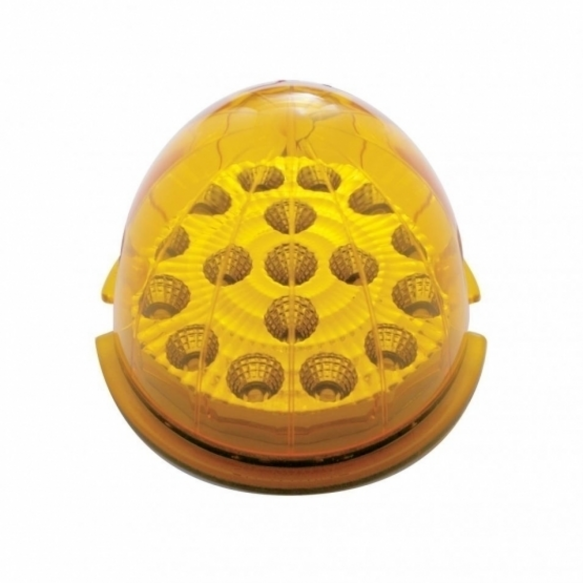 Fog Light Cover With Amber LED Clear Style Reflector Light & Visor For 2007-17 KW T660- Driver -Amber Lens