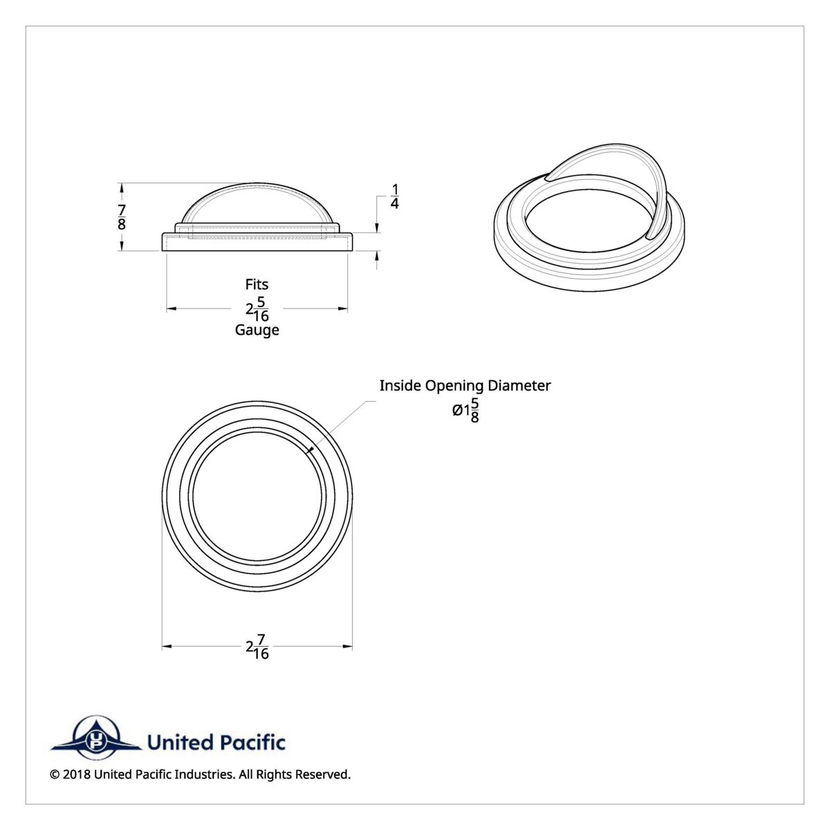 Chrome Plastic Small Gauge Cover With Visor For Freightliner