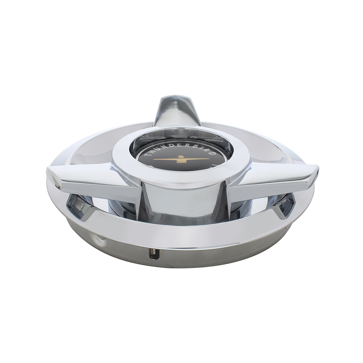 Chrome Hubcap For 1962-63 Ford Thunderbird Wire Wheels - Black Center