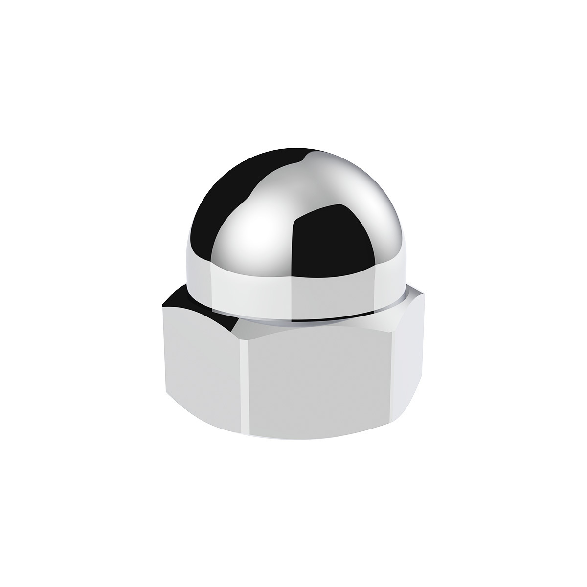 11/16" x 7/8" Chrome Die-Cast Acorn Nut Cover (50 pcs/Box)