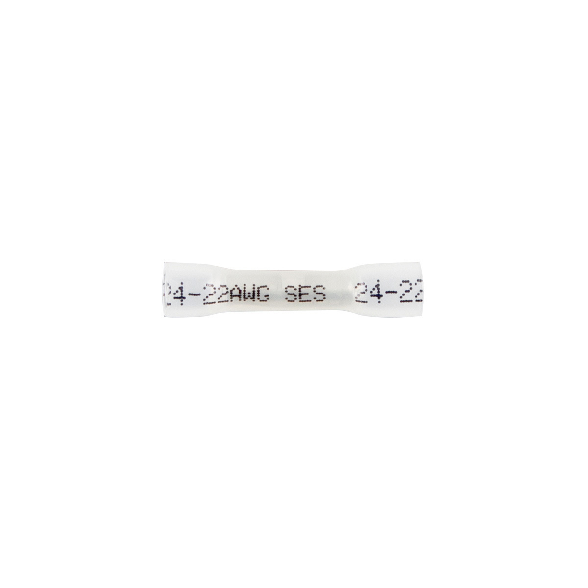 24-22 AWG CS Heat Shrink Butt Connector - Clear (5-Pack)