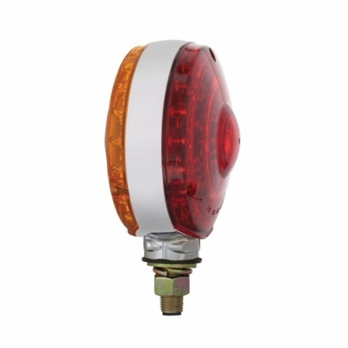 88 LED Single Stud Double Face Turn Signal Light - Amber & Red LED/Amber & Red Lens