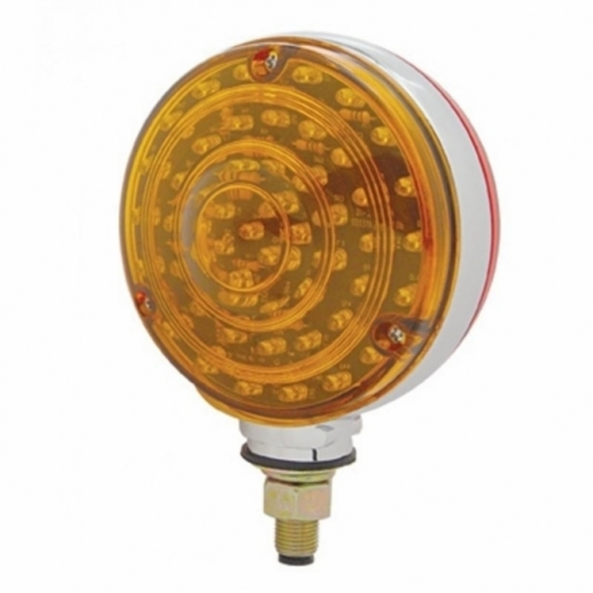 88 LED Single Stud Double Face Turn Signal Light - Amber & Red LED/Amber & Red Lens