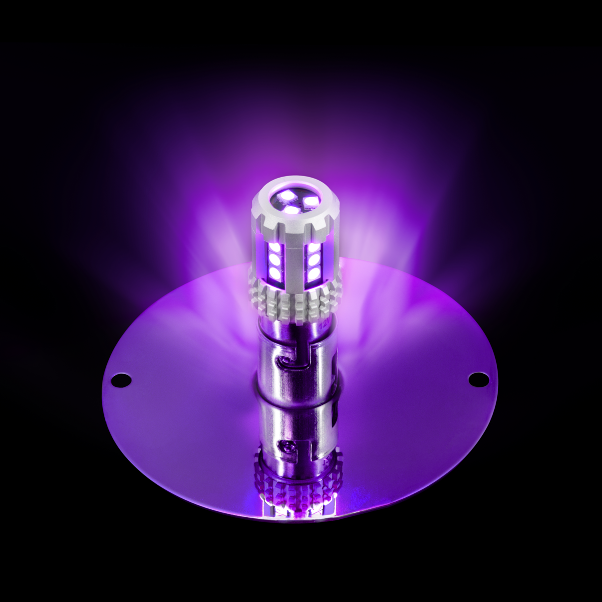 UltraBurst Glass Watermelon Flush Mount Kit With 18 LED Bulb-Purple LED/Clear Lens
