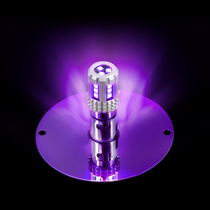 UltraBurst Glass Watermelon Flush Mount Kit With 18 LED Bulb-Purple LED/Clear Lens