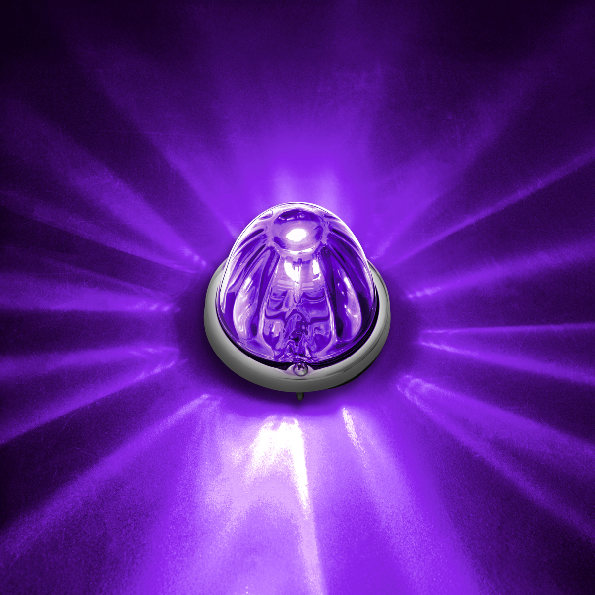 UltraBurst Glass Watermelon Flush Mount Kit With 18 LED Bulb-Purple LED/Clear Lens