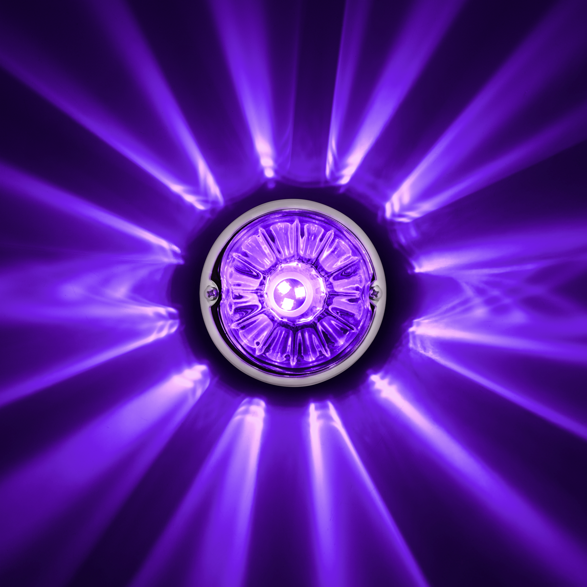 UltraBurst Glass Watermelon Flush Mount Kit With 18 LED Bulb-Purple LED/Clear Lens