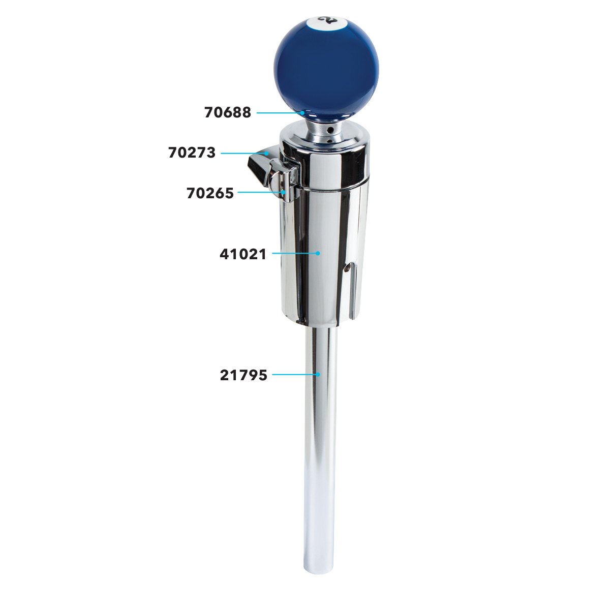 Number 2 Pool Ball Gearshift Knob For 13/15/18 Speed Eaton Style Shifters