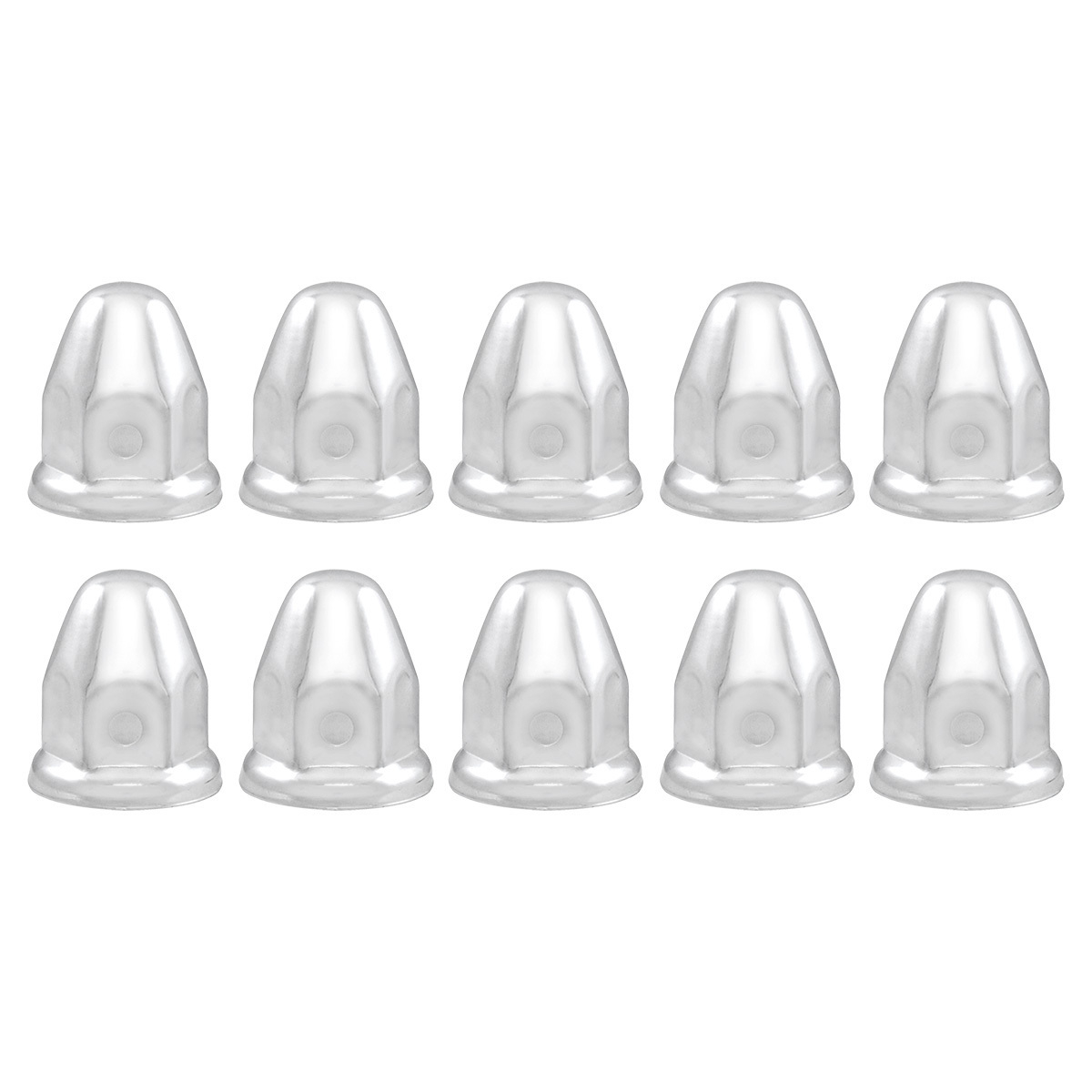 1-1/2" x 2-1/4" Chrome Steel Bullet Nut Covers With Flange (10-Pack)