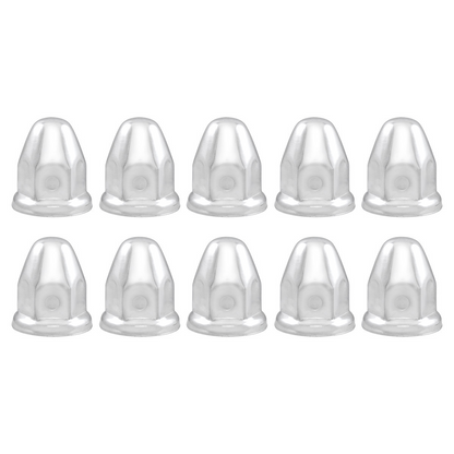 1-1/2" x 2-1/4" Chrome Steel Bullet Nut Covers With Flange (10-Pack)