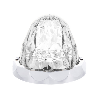 Double Fury 19 LED Dual Function Crystal Watermelon Light With Chrome Bezel-Amber & Red LED/Clear Lens