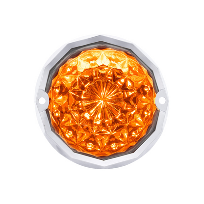 Double Fury 19 LED Dual Function Crystal Watermelon Light With Chrome Bezel-Amber & Red LED/Clear Lens
