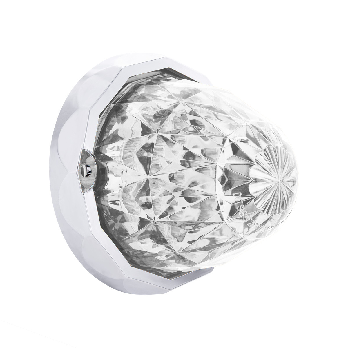 Double Fury 19 LED Dual Function Crystal Watermelon Light With Chrome Bezel-Amber & Red LED/Clear Lens