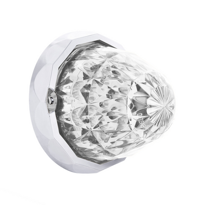 Double Fury 19 LED Dual Function Crystal Watermelon Light With Chrome Bezel-Amber & Red LED/Clear Lens