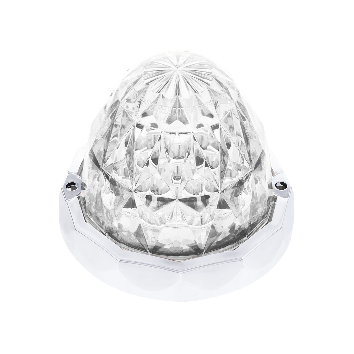 Double Fury 19 LED Dual Function Crystal Watermelon Light With Chrome Bezel-Amber & Red LED/Clear Lens