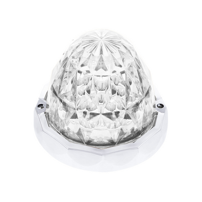 Double Fury 19 LED Dual Function Crystal Watermelon Light With Chrome Bezel-Amber & Red LED/Clear Lens