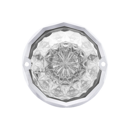 Double Fury 19 LED Dual Function Crystal Watermelon Light With Chrome Bezel-Amber & Red LED/Clear Lens