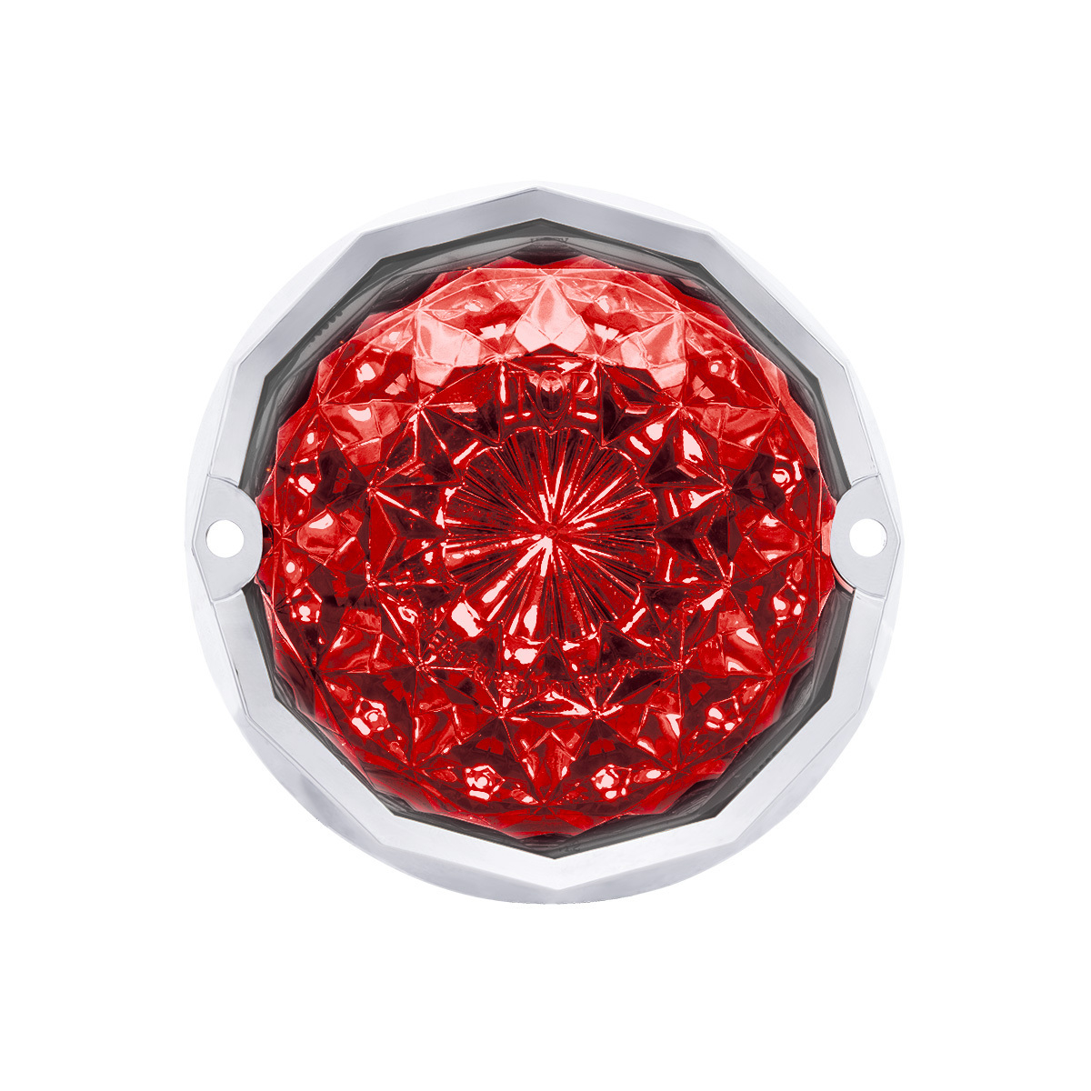 Double Fury 19 LED Dual Function Crystal Watermelon Light With Chrome Bezel-Amber & Red LED/Clear Lens