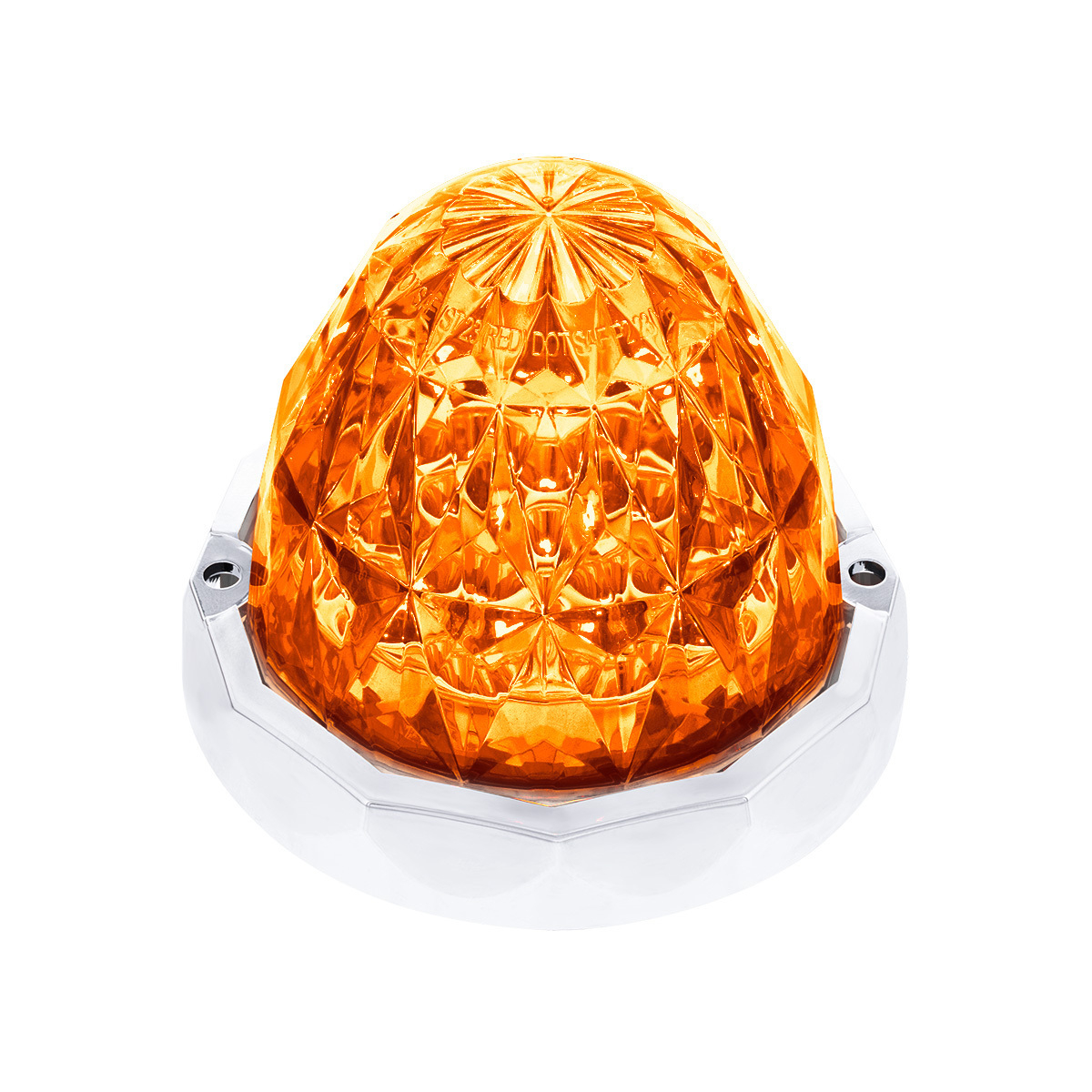 Double Fury 19 LED Dual Function Crystal Watermelon Light With Chrome Bezel-Amber & Red LED/Clear Lens