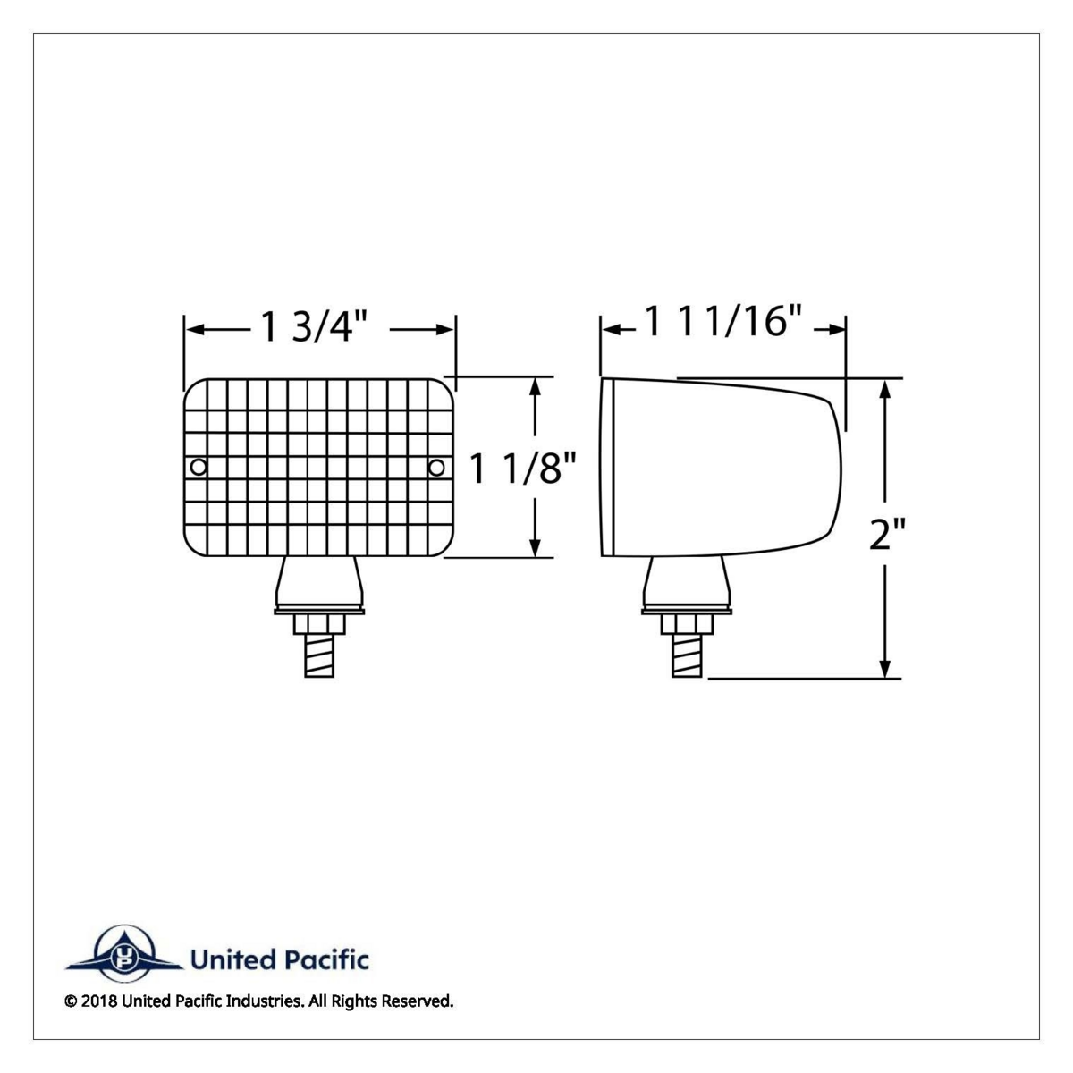 Small Rectangular Rod Light - Amber