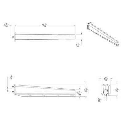 30" 430SS Heavy Duty Mud Flap Hangers - 2.5" Bolt Pattern - Competition Series (Pair)