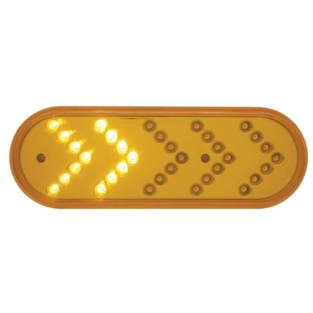 35 LED 6" Reflector Oval Sequential Turn Signal Light - Amber LED/Amber Lens (Bulk)