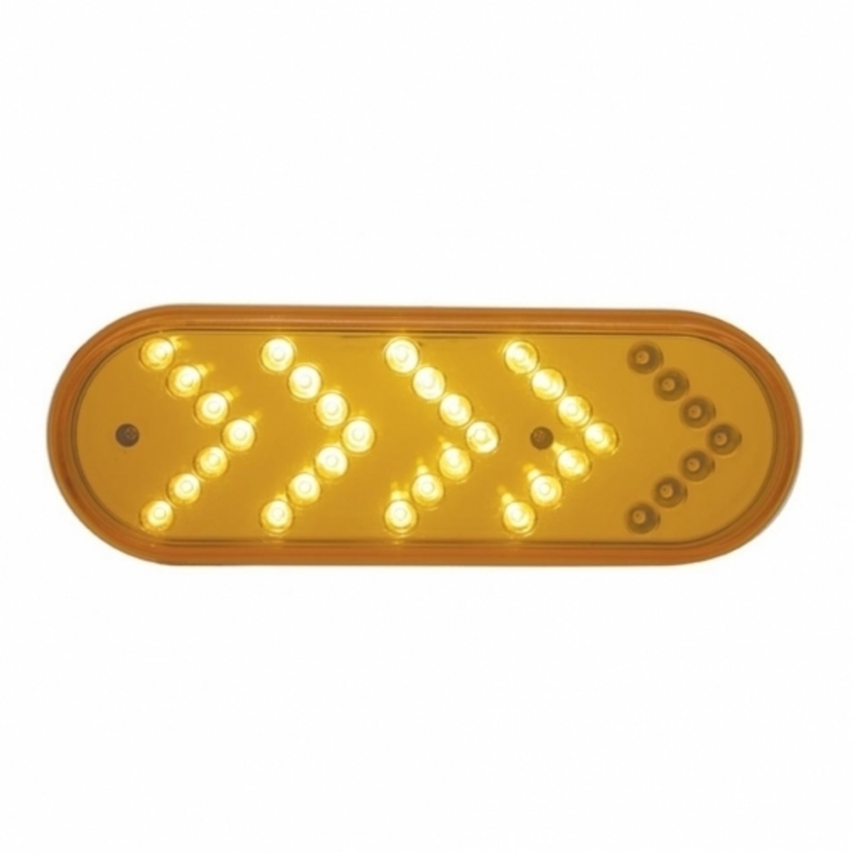 35 LED 6" Reflector Oval Sequential Turn Signal Light - Amber LED/Amber Lens (Bulk)