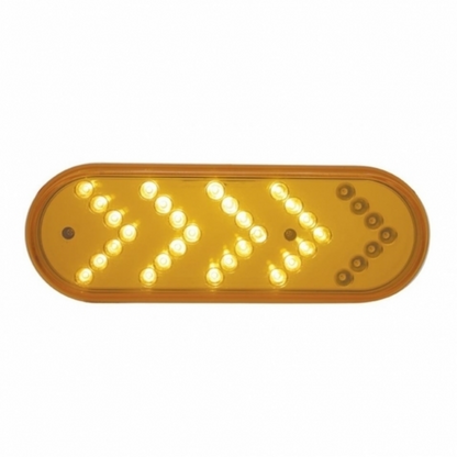 35 LED 6" Reflector Oval Sequential Turn Signal Light - Amber LED/Amber Lens (Bulk)